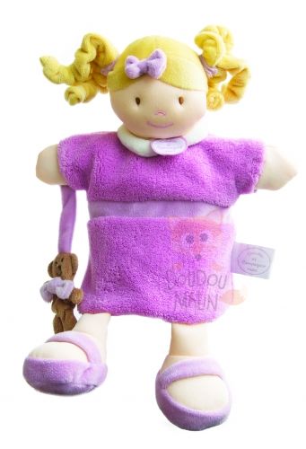  marionnette personnage poupée rose jaune violet ours 